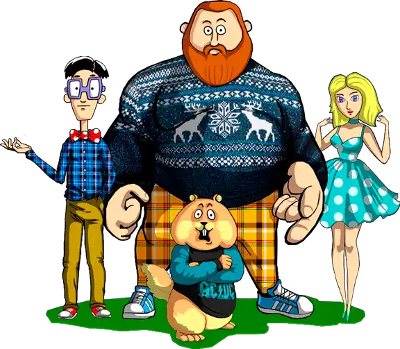 WiFiGid команда: Ботан, Бородач, Блондинка, Хомяк