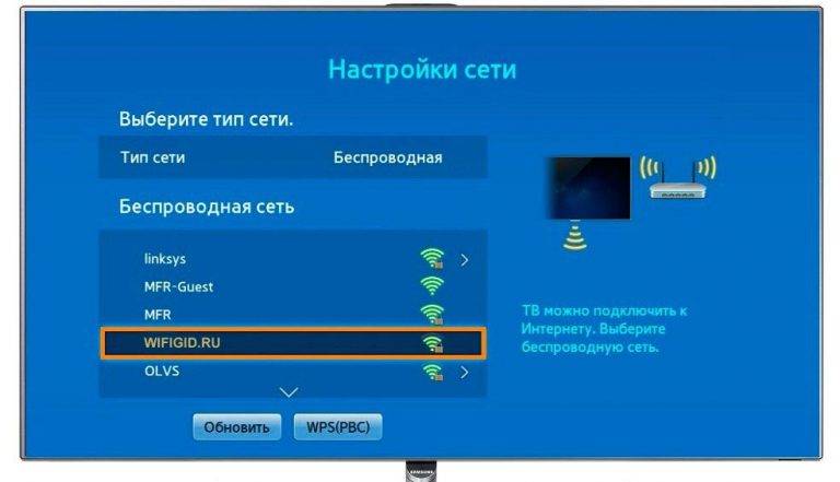 Тип защиты wifi у тв самсунг