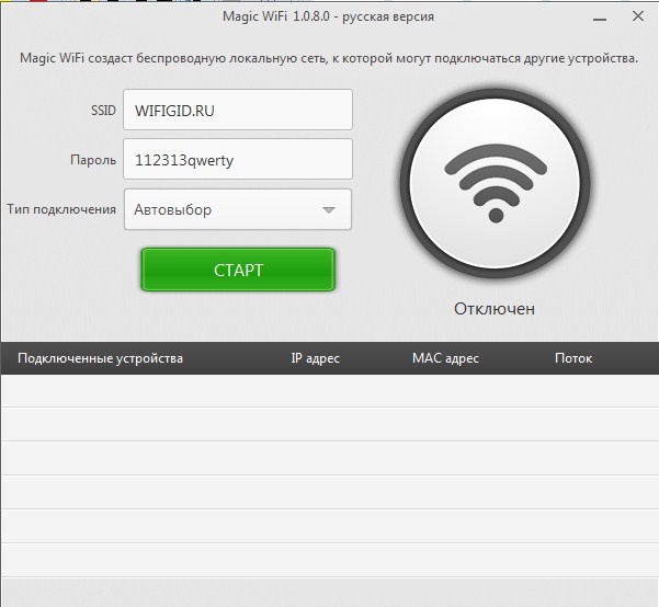Скачать русскую версию Magic Wi-Fi: программа для раздачи WiFi