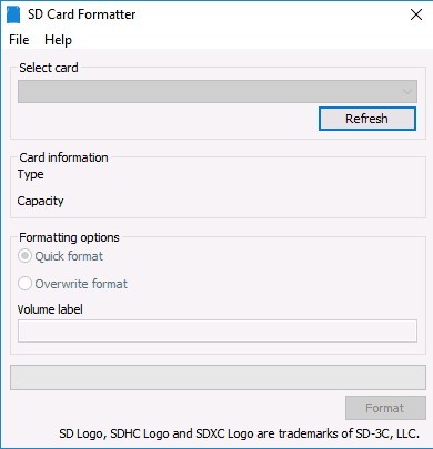Интерфейс SD Card Formated