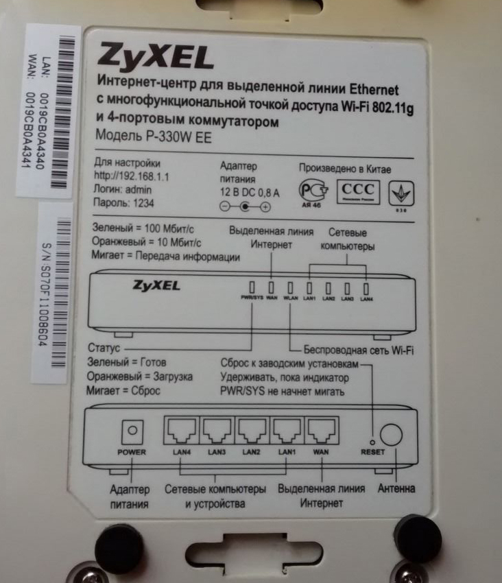 Настройка роутера ZyXEL P330W EE: интернет и Wi-Fi