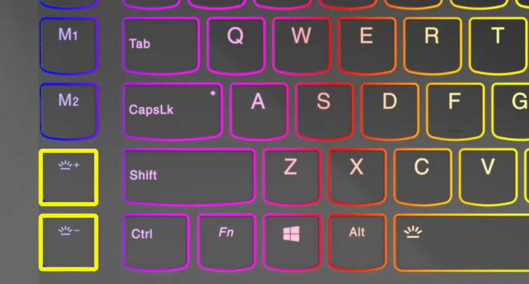 Как увеличить яркость на клавиатуре леново