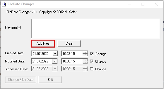 Изменить дату создания, изменения и открытия файла с помощью программы