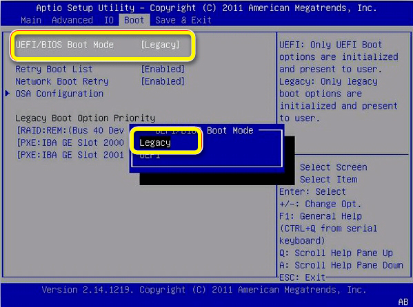 Legacy Support - что это в BIOS/UEFI?