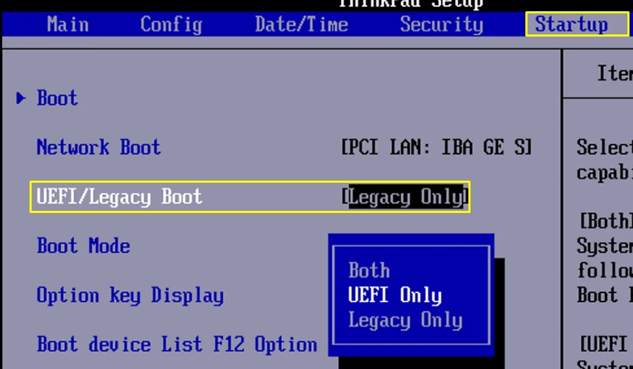 Как в БИОСе поменять UEFI на Legacy для Windows?