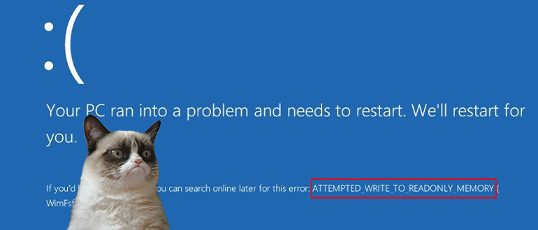 Как исправить ошибку "Attempted Write to Readonly Memory" в Windows 10 и Windows 11