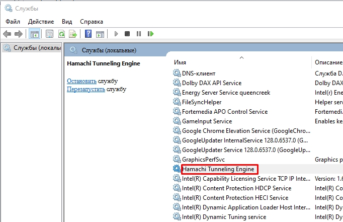Проблема с туннелем в Hamachi в Windows 10 и 11