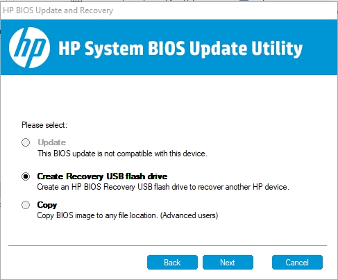 HP System BIOS Update Utility: инструкция