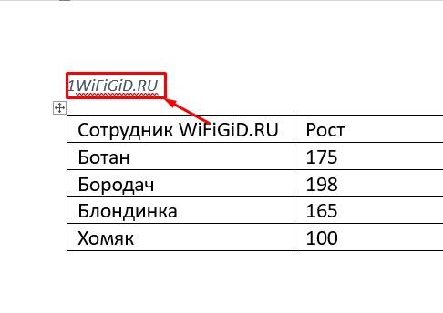 Как в Word сделать надпись над таблицей: урок