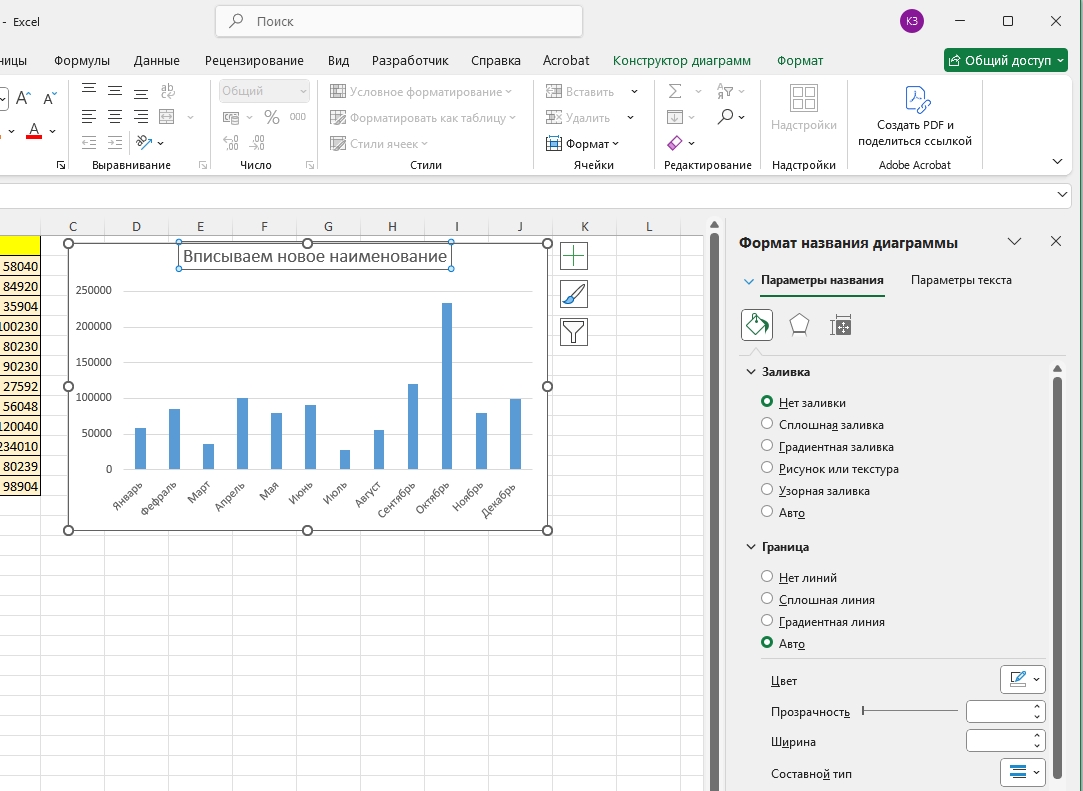 Как вставить название диаграммы в Excel: решение