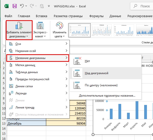 Как вставить название диаграммы в Excel: решение