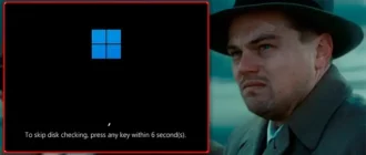 To skip disk checking press any key