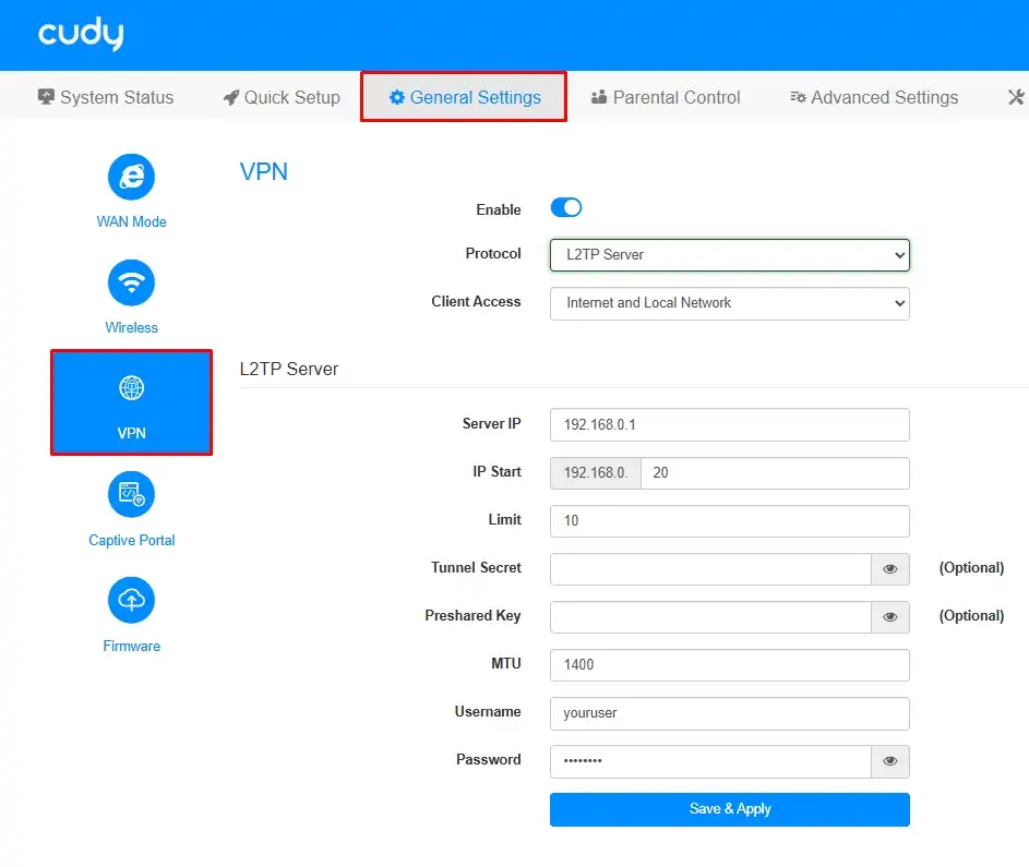 Переадресация портов на роутере Cudy: инструкция